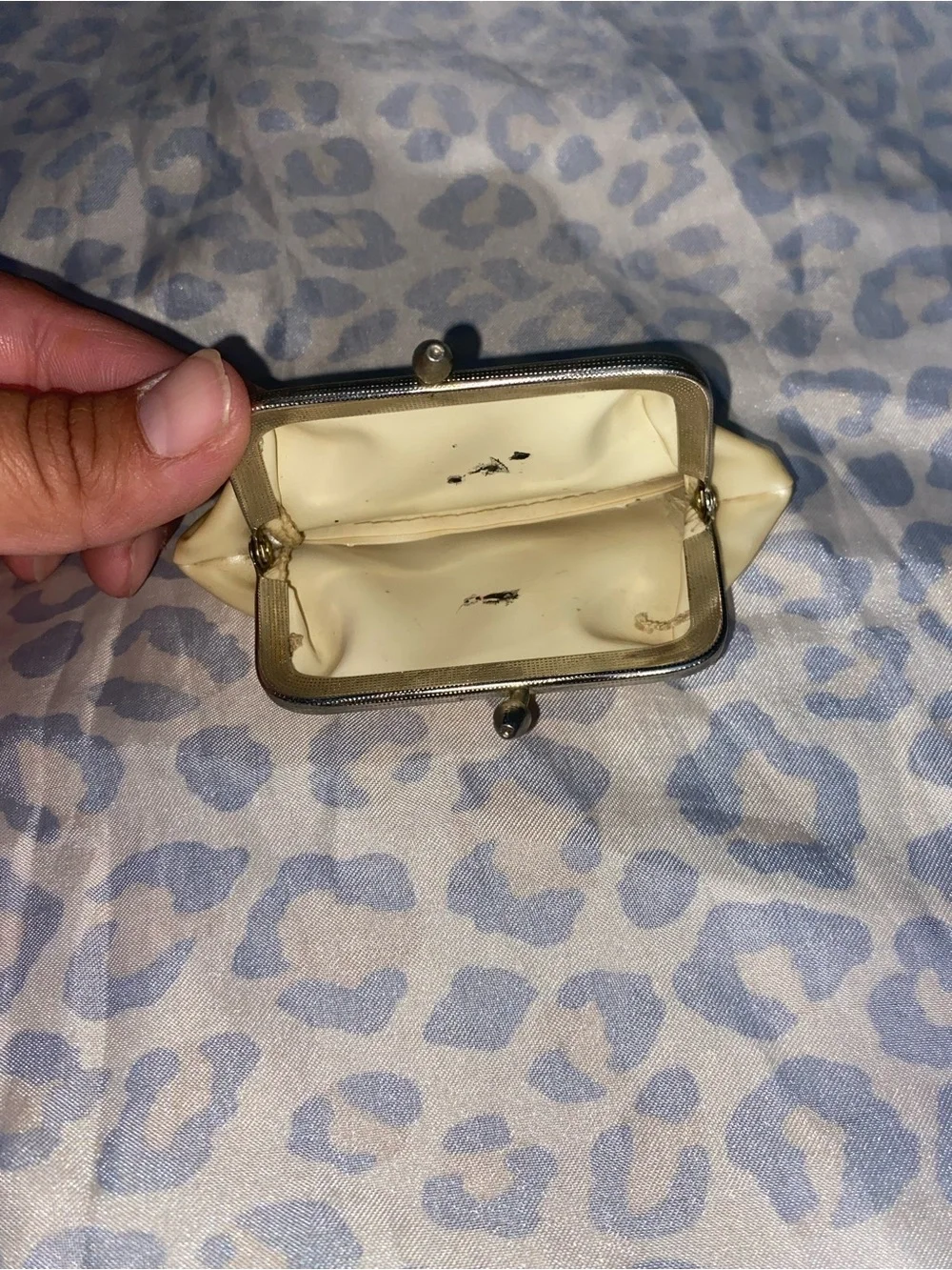 Gold metallic kiss lock coin purse